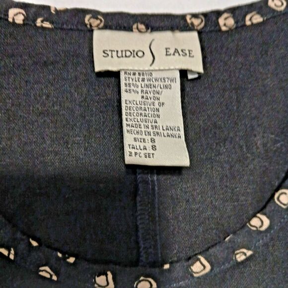 Studio Ease Minimalist Boho Size 8 Black Dress Very Modern Business Linen Blend. - Picture 4 of 9